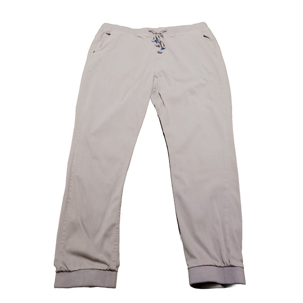 Mugsy Slaters Men's Size XL Taupe Gray Jogger Pants Elastic Waist J1PNGR (33×28)